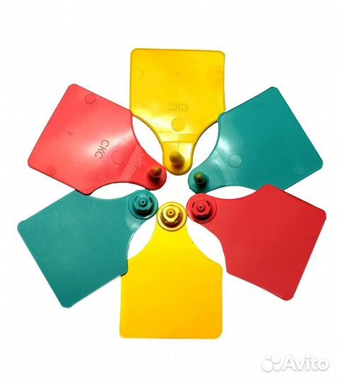 Бирка ушная двойная 60х80 мм с пластиковой иглой