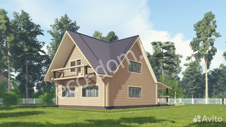 Проект дома из бруса 14х8 № эд-66