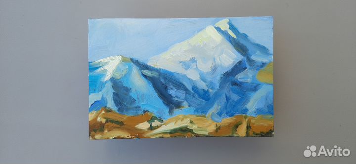 Горный пейзаж. Картина маслом на холсте