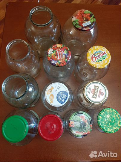 Банки с закручивающимися крышками 3-2л,0.7,0.5,0,3