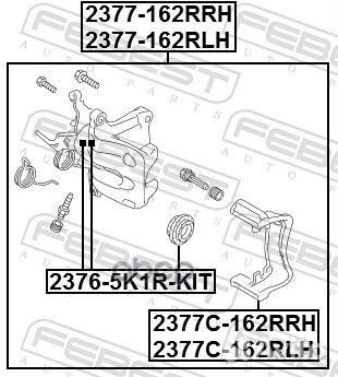 Суппорт задн левый 2377-162RLH 2377-162RLH Febest