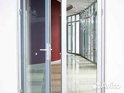 Дверь противопожарная стеклянная алюминиевая