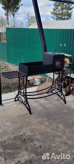 Мангал с печью под казан