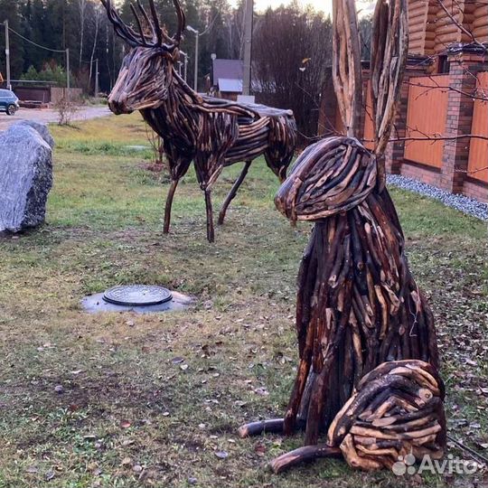 Скульптуры ручной работы из веток