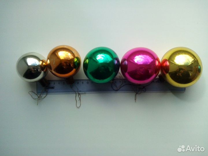 5 шт Елочные шары кон.1940х - нач 1950х СССР