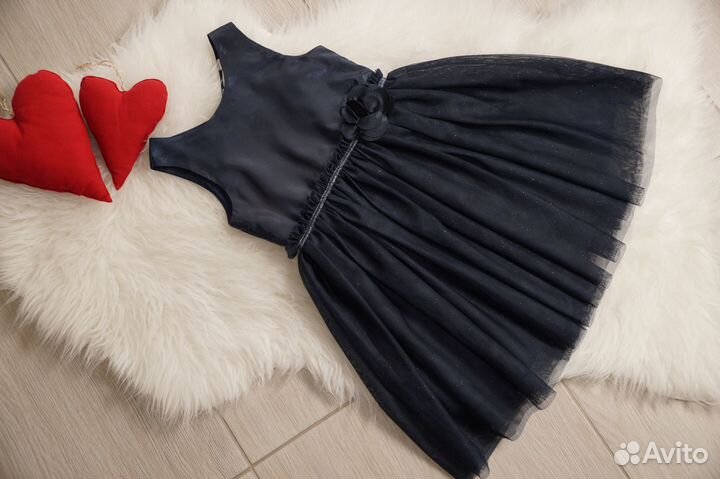 Синее праздничное платье H&M 116