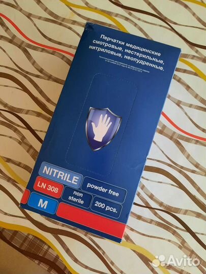 Перчатки нитриловые М 100 пар