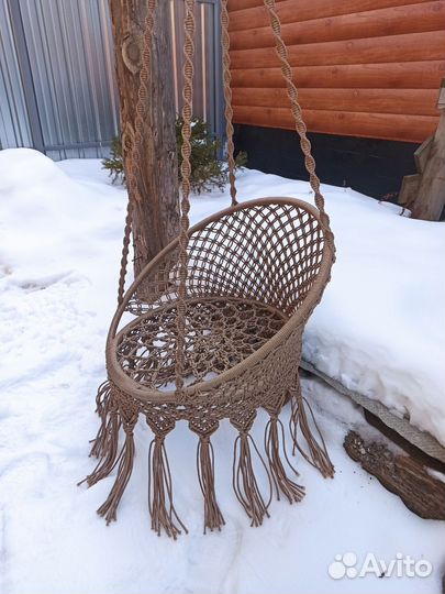 Кресло-качели в технике макраме