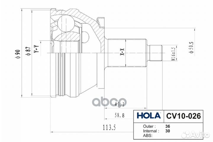 Шрус VAG polo/rapid MT наруж. 36/30 шл., левый