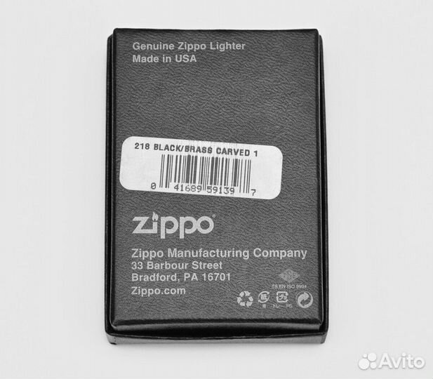 Зажигалка Zippo 218 Black/Brass Оригинал Новая