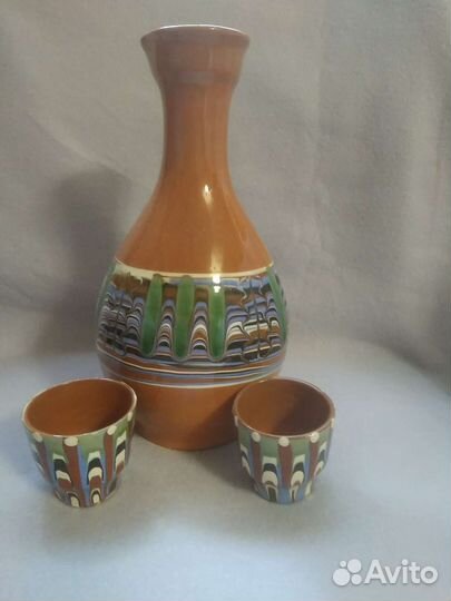 Штофы керамические с рюмками