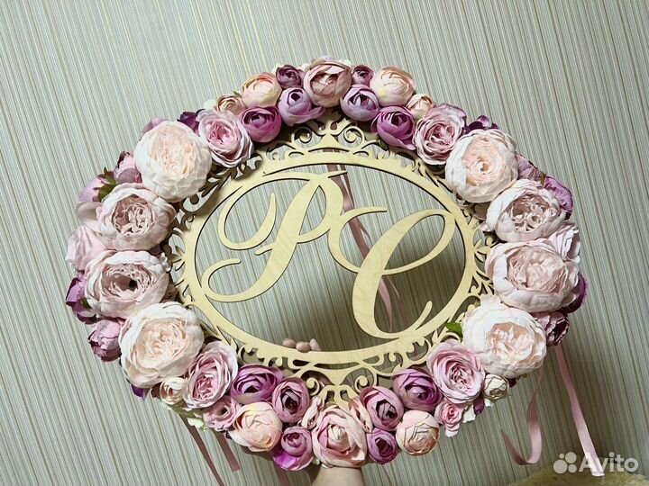 Украшение на свадьбу для автомобиля буквы С, Р