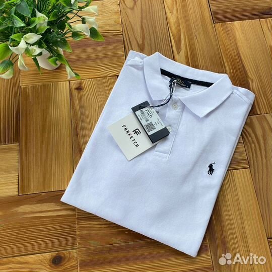 Поло Polo ralph lauren белое XXL