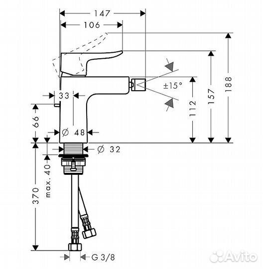 Смеситель для биде hansgrohe 31280000 Хром