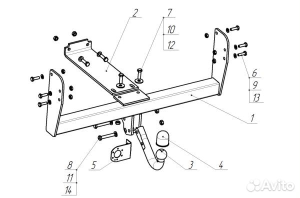 Фаркоп УАЗ Фермер 39094 1997, УАЗ Profi 2017