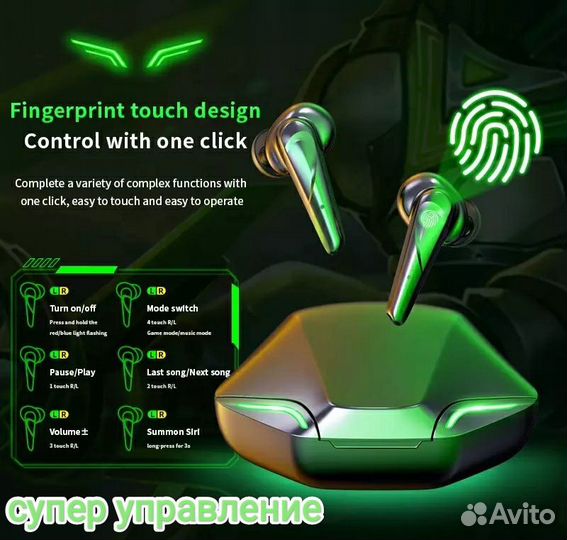 Игровые наушники с микрофоном TWS Wireless