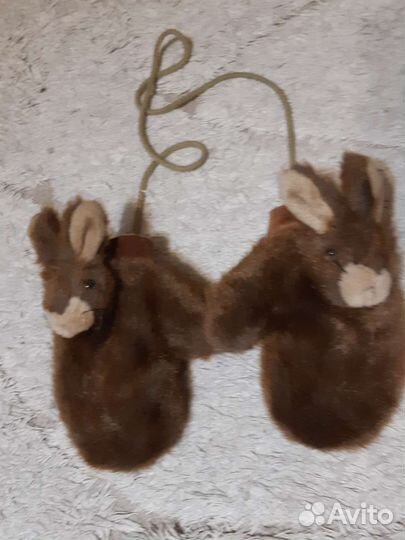 Варежки детские под норку