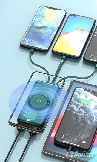 Powerbank 10000 mAh с беспроводной зарядкой