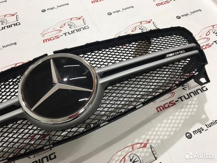 Решетка Mercedes A w176 AMG 45 Silver + AMG Дистр