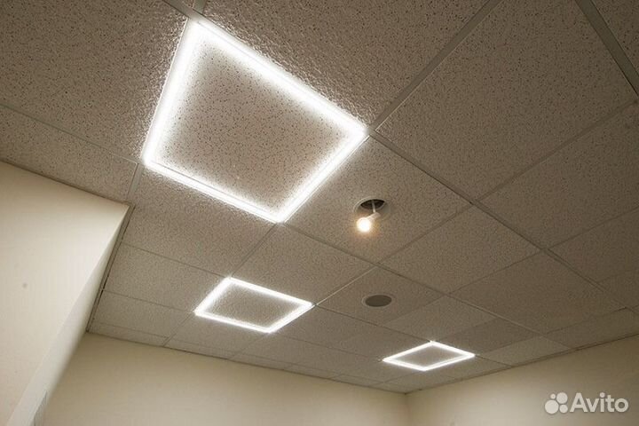 Светильник для потолка армстронг 600х600, рамка