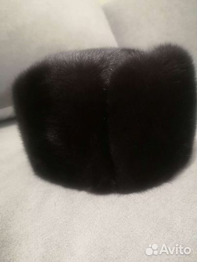 Норковая шапка мужская черная