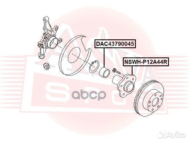 Ступица задняя С кольцом абс nswhp12A44R asva