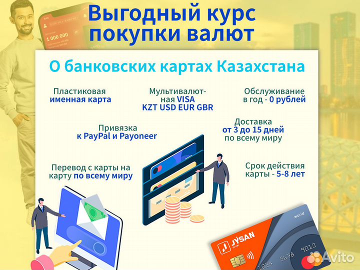 Банковская карта Казахстана Mastercard + ИИН