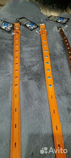 Ошейник (кожа) для собак со стразами