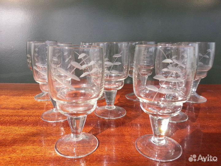 Набор рюмок, графин (тонкое стекло), СССР