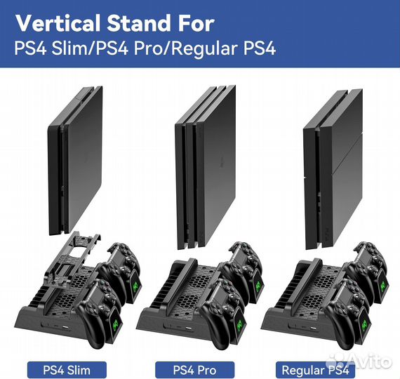 PS4 Slim, Pro подставка + зарядная станция, новая
