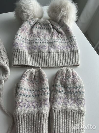 Шапки варежки zara hm