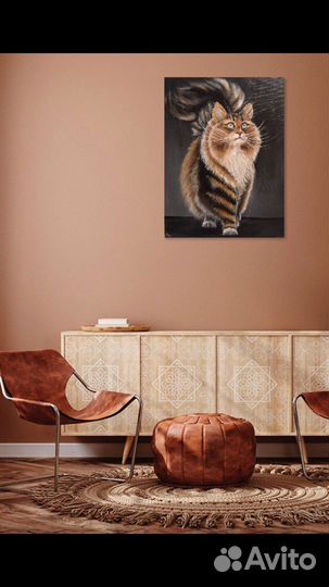 Картина масло кот кошка 40х50