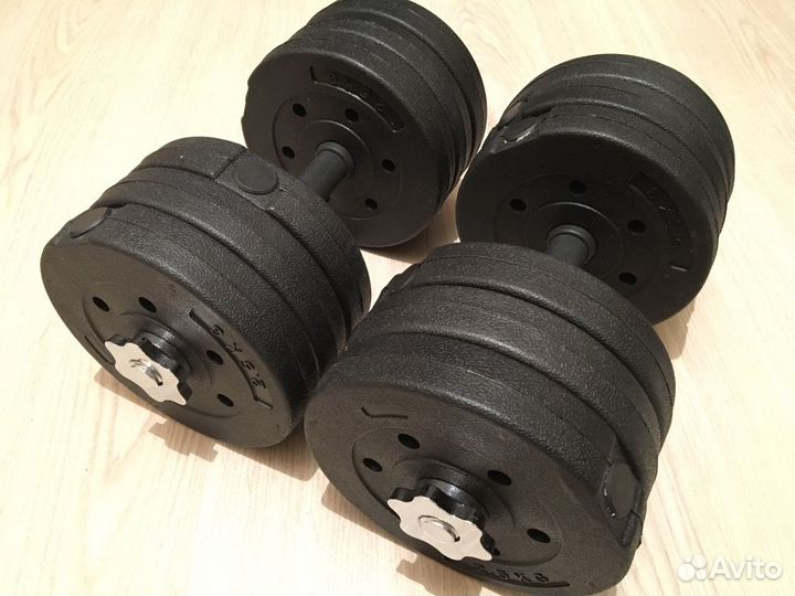 Гантели по 16,5 кг со стальными грифами