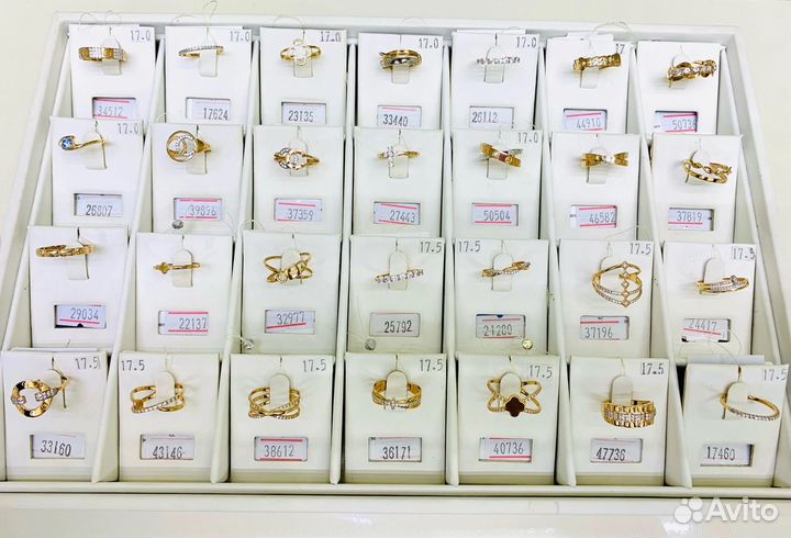 Золотое кольцо с фианитами