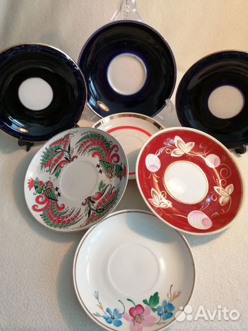 Блюдца фарфор СССР(Дулево 54г,лфз, вербилки, пз)