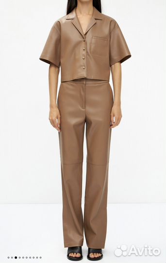 Новый кожаный костюм lime брюки рубкашка