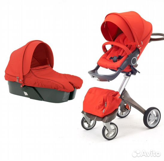 Люлька корзина для коляски Dsland 2 в 1 красная