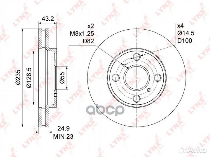 Диск тормозной перед BN-1182 BN1182 lynxauto