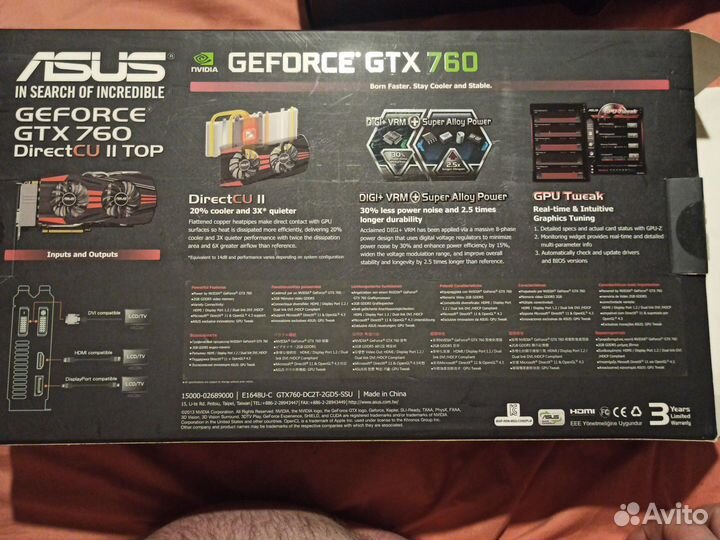 Видеокарта asus gtx 760 2gb