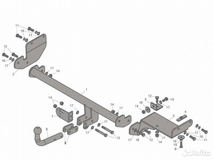 Фаркоп на Киа Рио Х Лайн с 2017г