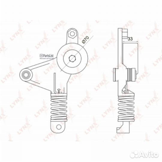 PT3045 Натяжитель с роликом приводной lynxauto PT3045
