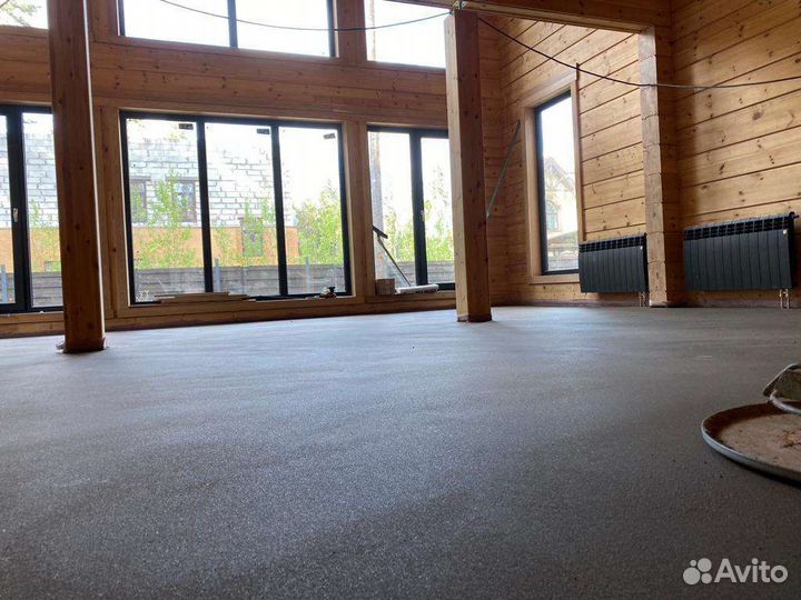 Полусухая стяжка пола за 1 день