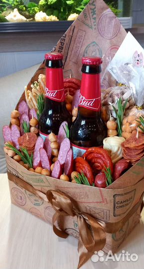 Съедобный мужской букет ящик конверт