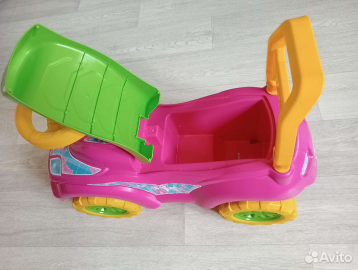 Машина каталка детская с ручкой пушкар технок