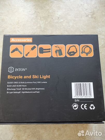 Вело Фонарь Фара Inton Nb-03 и задний фонарь