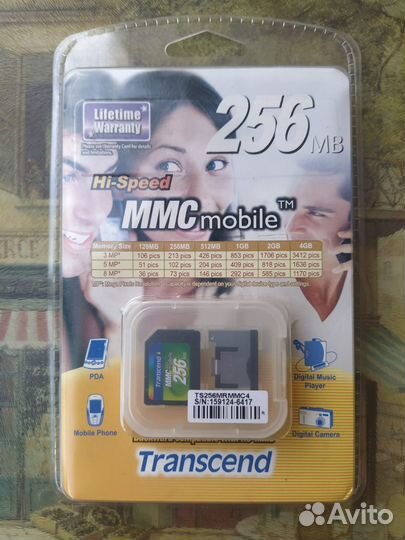 Карта памяти RS-MMC 256Mb Transcend
