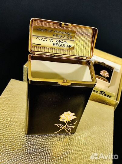 Портсигар с зажигалкой коричневый винтаж новый USA