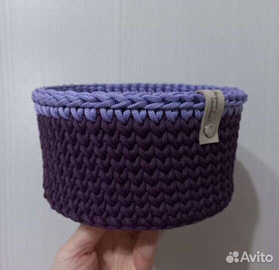 Корзина из шнура интерьерная