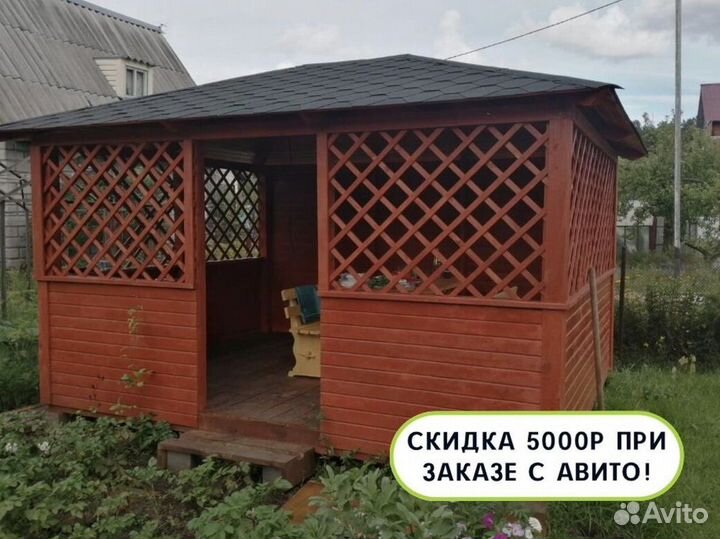 Деревянные беседки для дачи
