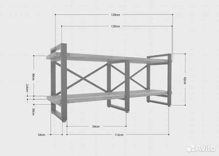 Тумба под тв Айсберг Лофт 120 белый/дуб крафт таба